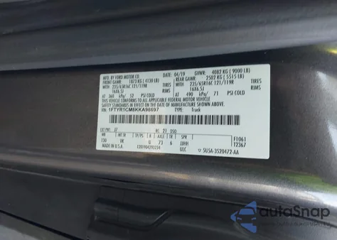 2019 Ford Transit-250 from USA, damaged, VIN 1FTYR1CM8KKA98697